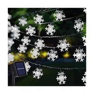 Dazzle Bright 100 luces LED solares de copo de nieve para_1