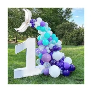 Globos grandes de cola de sirena plateados paquete de 6_3