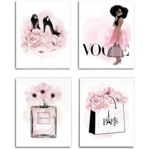 Arte de pared afroamericano de niña negra lienzo de_1