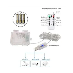 Guirnalda de luces de estrella de 40 luces LED decorativas_6