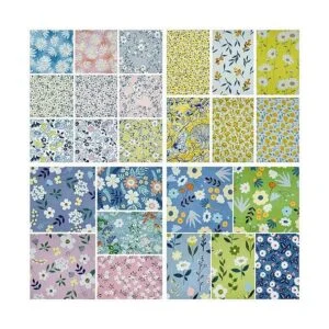 Tela acolchada precortada con estampado floral retro 100_4