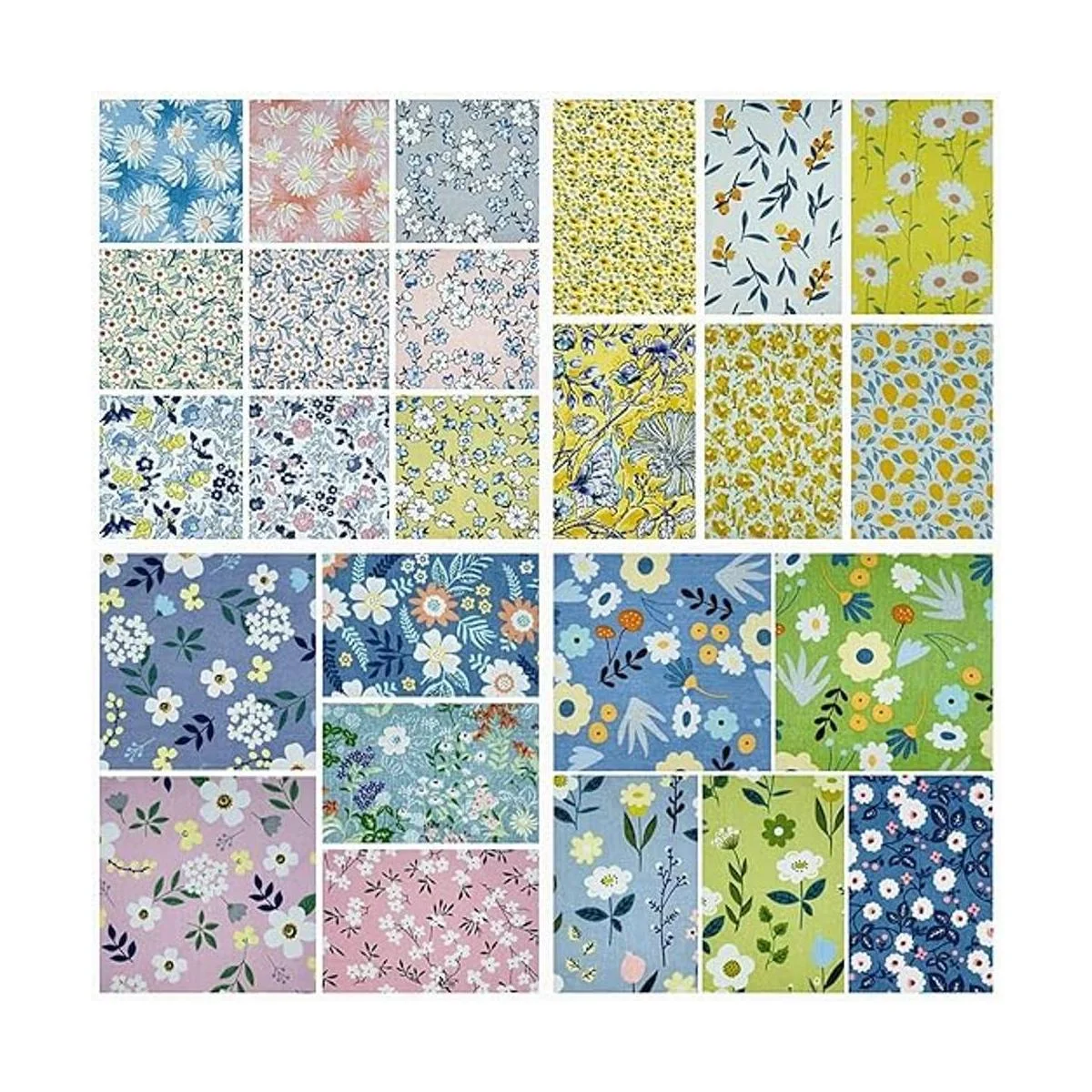 Tela acolchada precortada con estampado floral retro 100_4