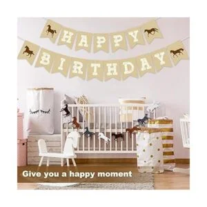 Banner de cumpleaños de caballos decoraciones de fiesta_5