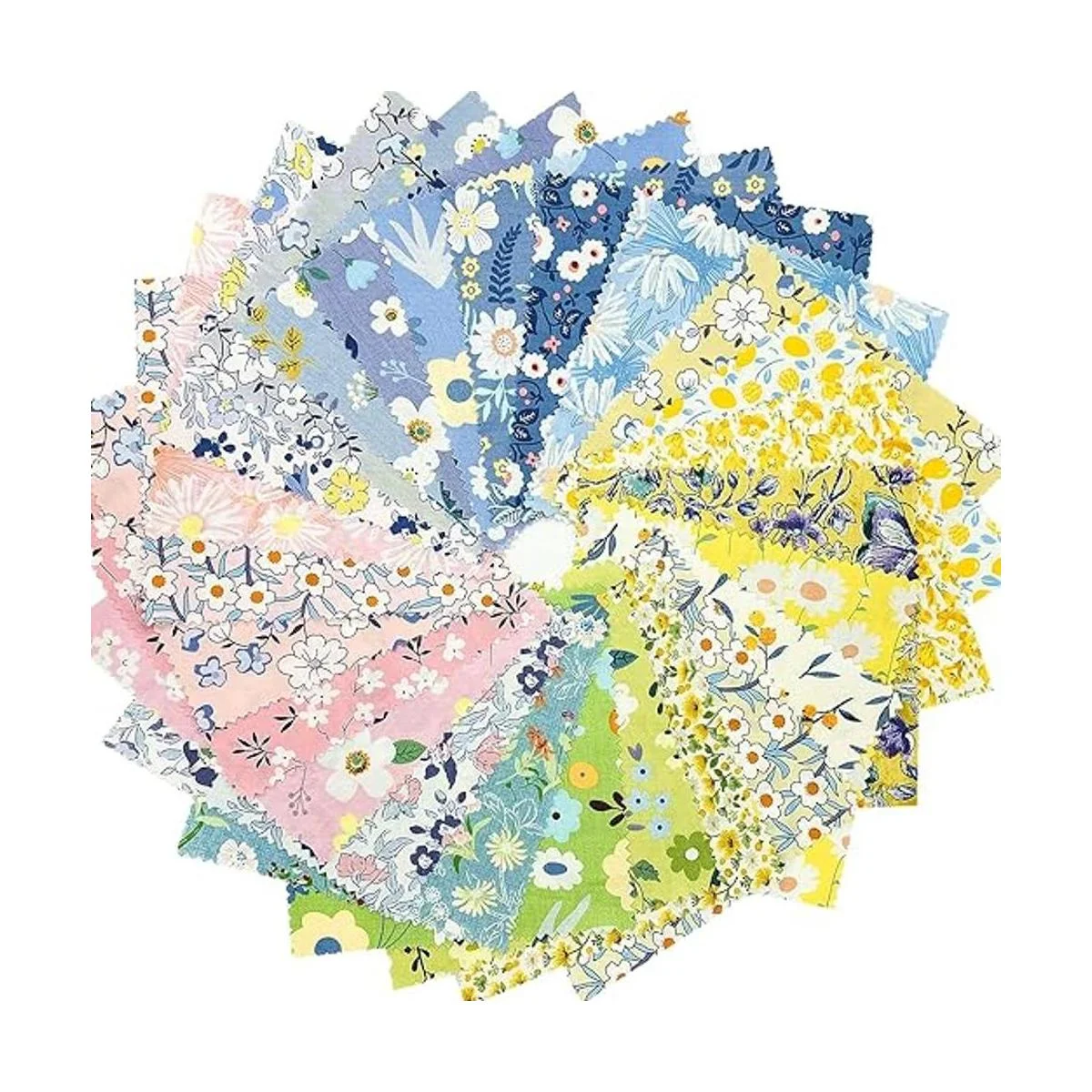 Tela acolchada precortada con estampado floral retro 100_1