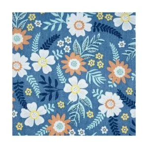 Tela acolchada precortada con estampado floral retro 100_7