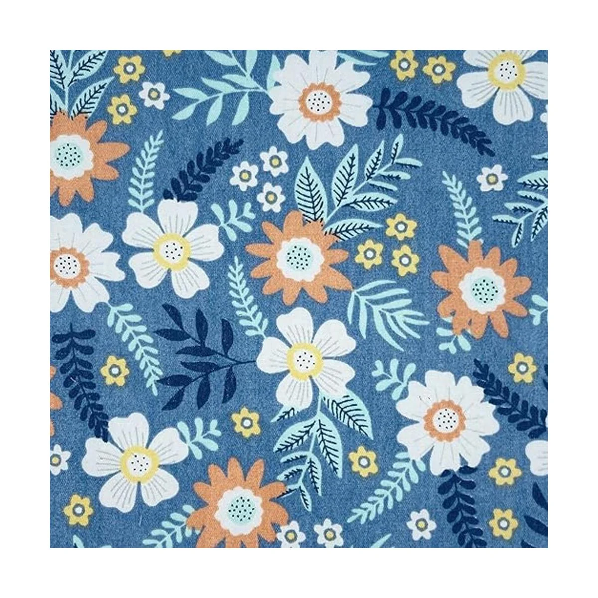 Tela acolchada precortada con estampado floral retro 100_7