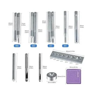 Worldity Juego de remaches de 14 piezas kit de punzón de_2