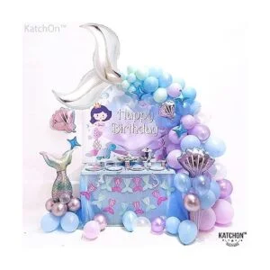 Globos grandes de cola de sirena plateados paquete de 6_5