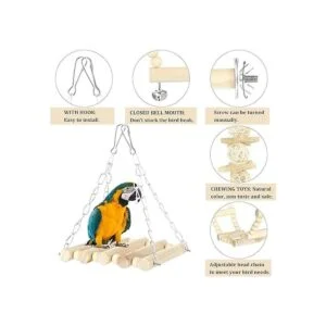 GWHOLE 8 unids pájaro loro juguetes columpio masticación_3