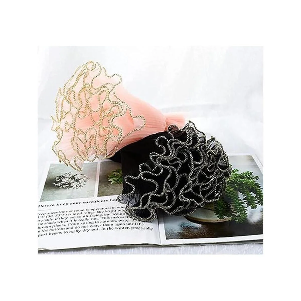 Ramo de papel de malla de envoltura de flores frescas_6