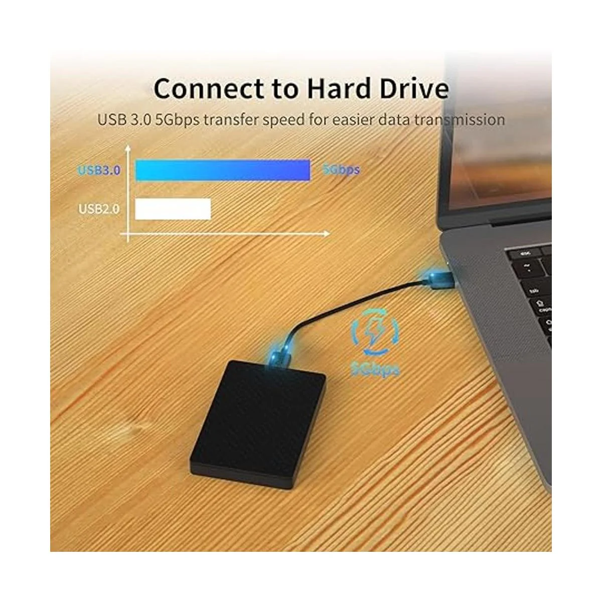 Paquete de 5 cables de extensión USB 3.0 tipo A macho a_3