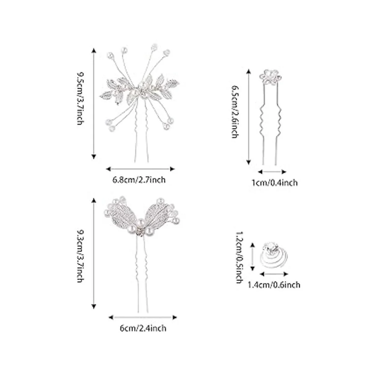 Cinaci Paquete de 40 peines laterales para el pelo_6