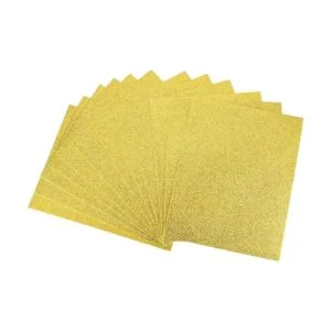 uxcell Hojas de espuma EVA con purpurina en tono dorado de_1