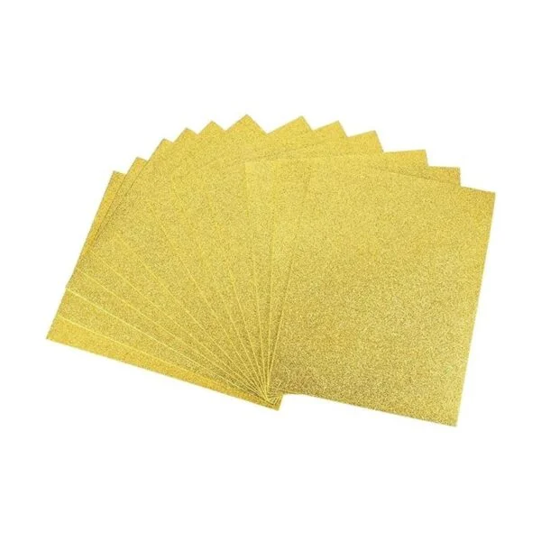 uxcell Hojas de espuma EVA con purpurina en tono dorado de_1
