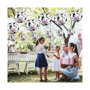 6 piezas de decoración de fiesta de vaca faroles de papel_3