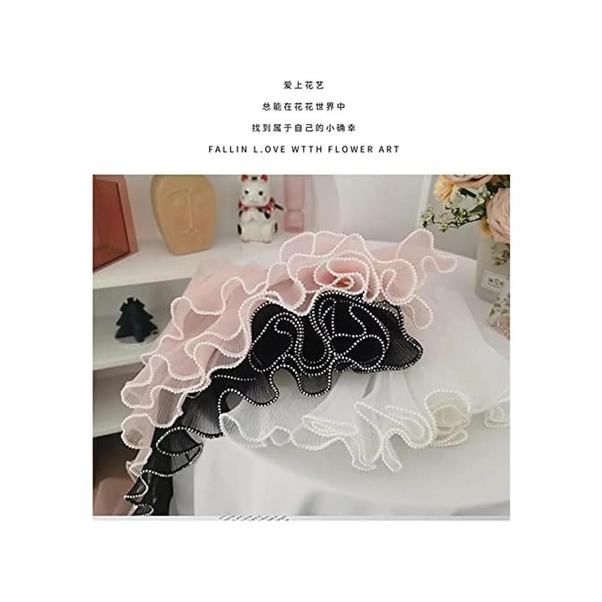 Ramo de papel de malla de envoltura de flores frescas_3