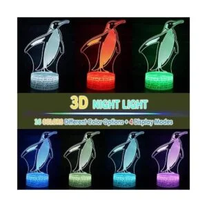 Lámpara de escritorio con ilusión 3D de pinginos para_2