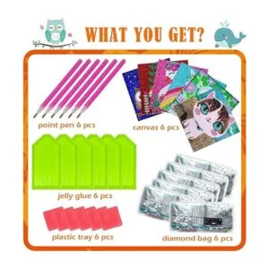 Kit de pintura de diamantes 5D de 6 piezas para niños kit_3