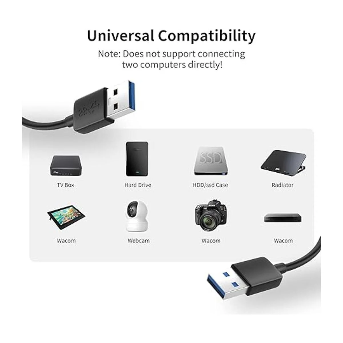 Paquete de 5 cables de extensión USB 3.0 tipo A macho a_5