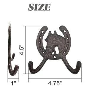 RONYOUNG 2 ganchos de pared de hierro fundido de 4.5 in_3