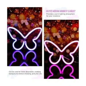 2 letreros de mariposa de neón con luces LED de mariposa_5