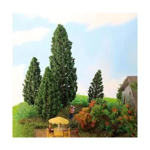 52pcs Modelo Pinos Verdes Pines De Plástico Para Bosque HO_2