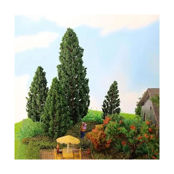 52pcs Modelo Pinos Verdes Pines De Plástico Para Bosque HO_2