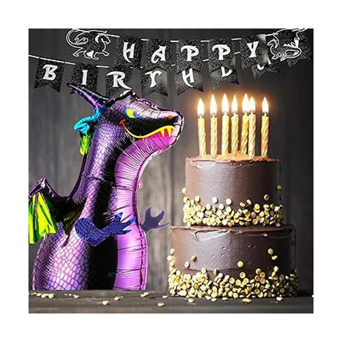 5 piezas de decoración de pastel de dragón diseño de_2