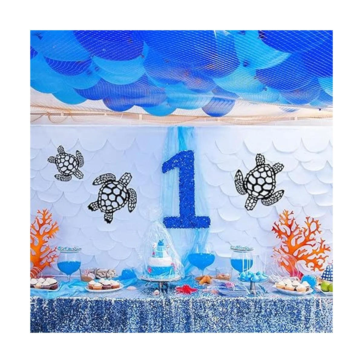 3 piezas de tortuga marina decoración de metal de tortuga_4