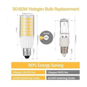 Paquete de 2 bombillas LED T4 JD de 5 W E11 regulables_3