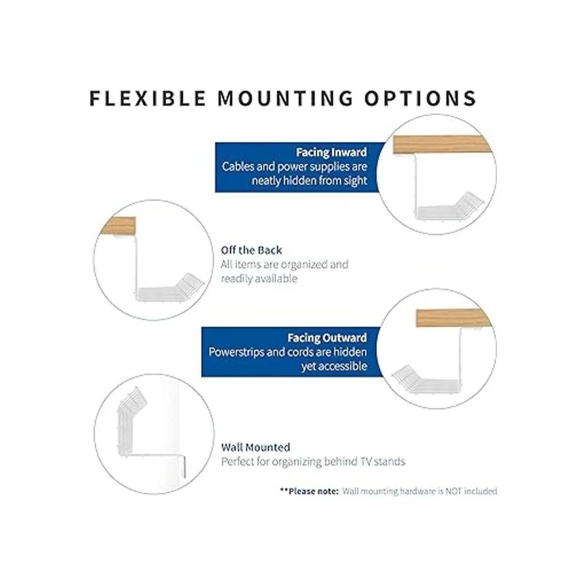 VIVO Estante de alambre de gestión de cables de hierro_6
