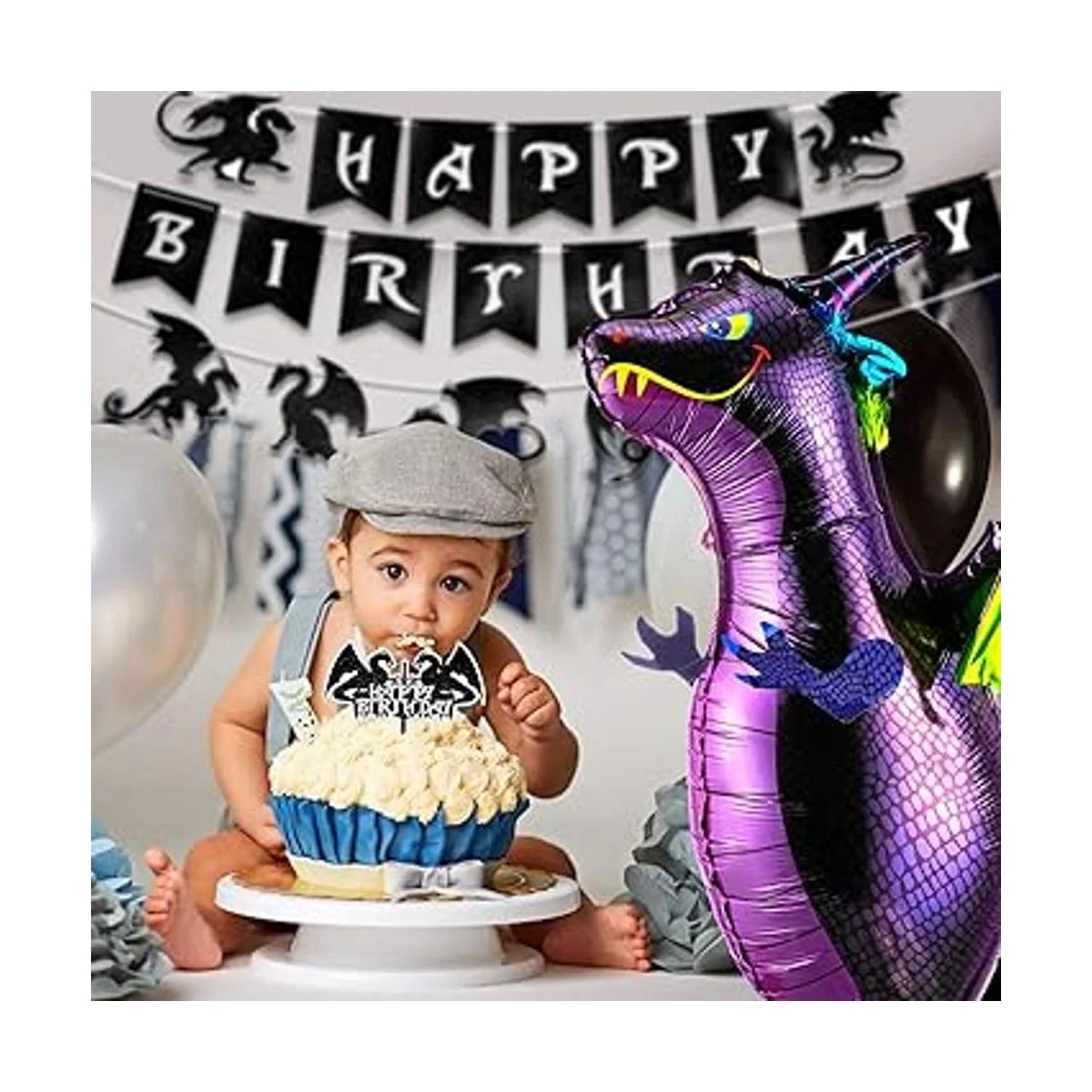 5 piezas de decoración de pastel de dragón diseño de_6