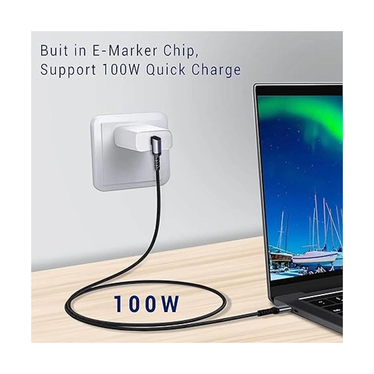 SUMPK Cable USB C a USB C de 100 W paquete de 2 unidades_2