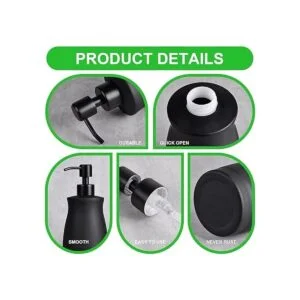 LALA DOLCE Dispensador de jabón negro mate para encimera_3