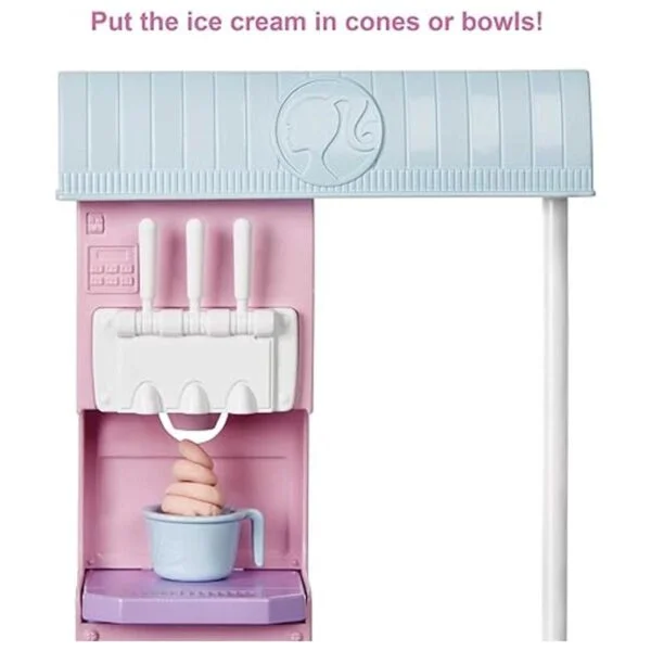 Barbie Set de juegos de helados con muñeca rubia de 12_3