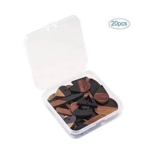 Beadthoven 20 pares de dijes de resina de madera natural_2