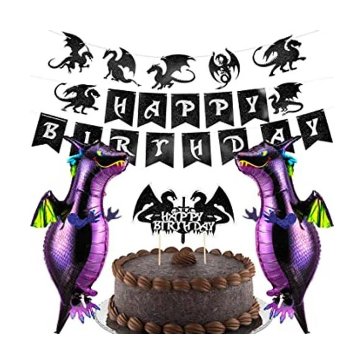 5 piezas de decoración de pastel de dragón diseño de_1