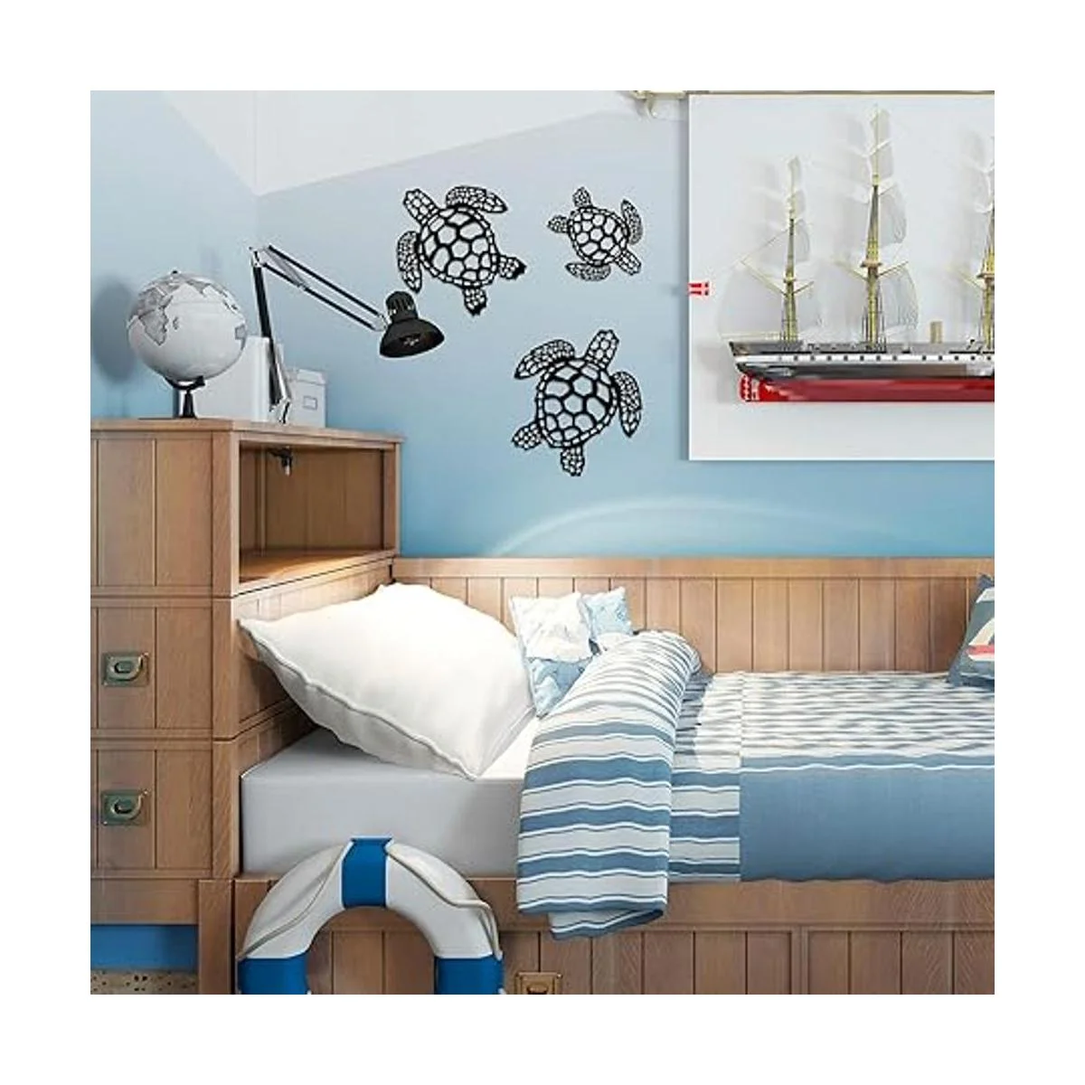 3 piezas de tortuga marina decoración de metal de tortuga_3