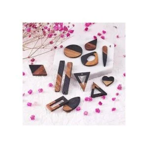 Beadthoven 20 pares de dijes de resina de madera natural_5