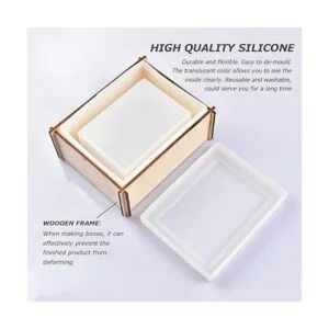Caja de pañuelos de silicona molde de resina con tapa_4