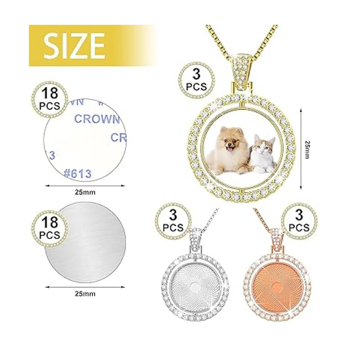 Juego de 54 bandejas colgantes de bisel de diamantes de_2