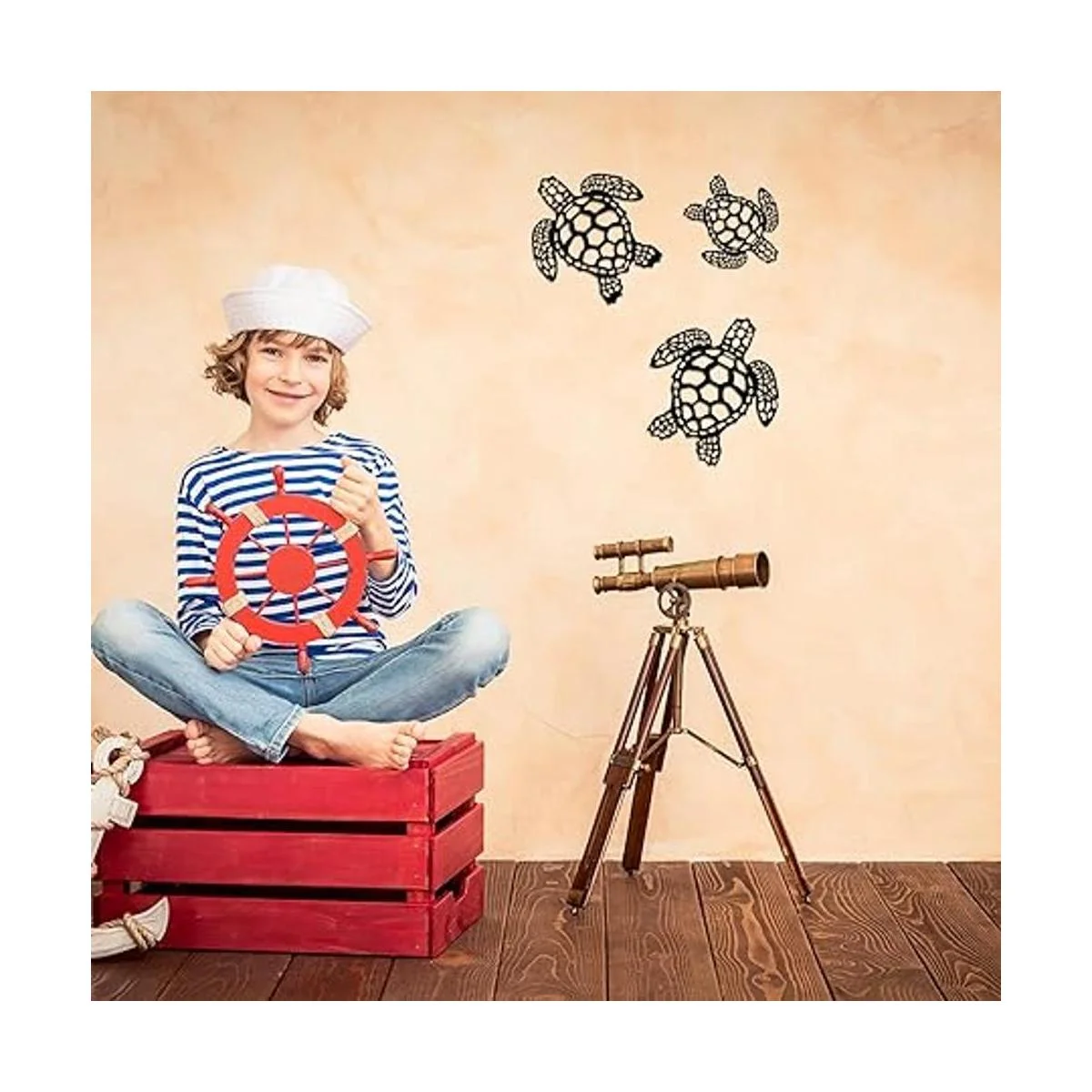 3 piezas de tortuga marina decoración de metal de tortuga_5