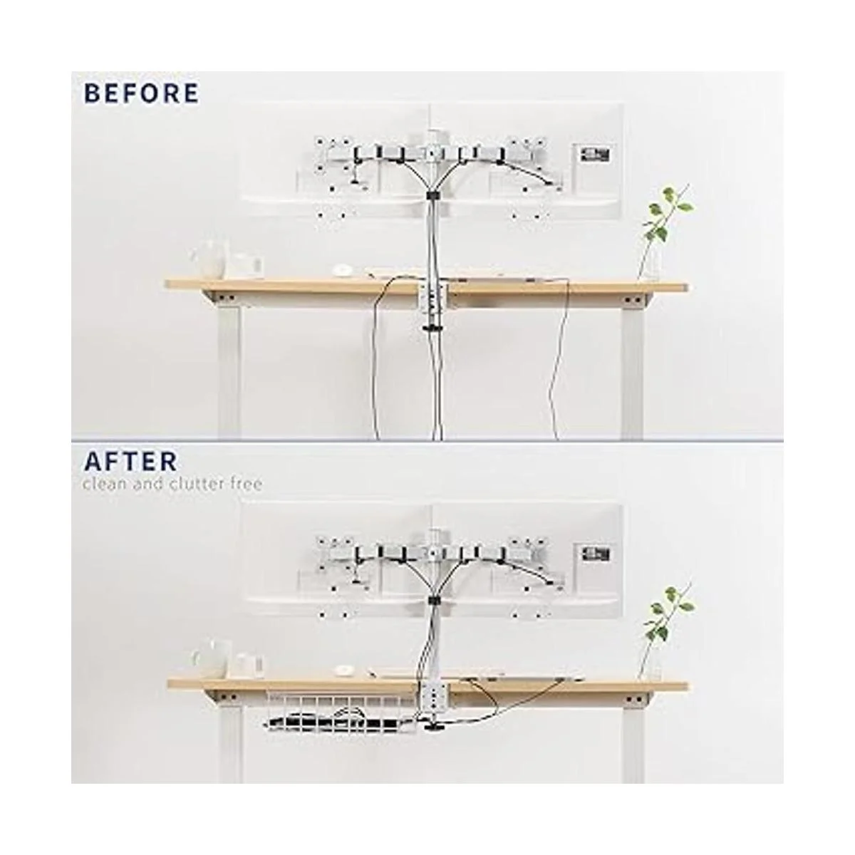 VIVO Estante de alambre de gestión de cables de hierro_3