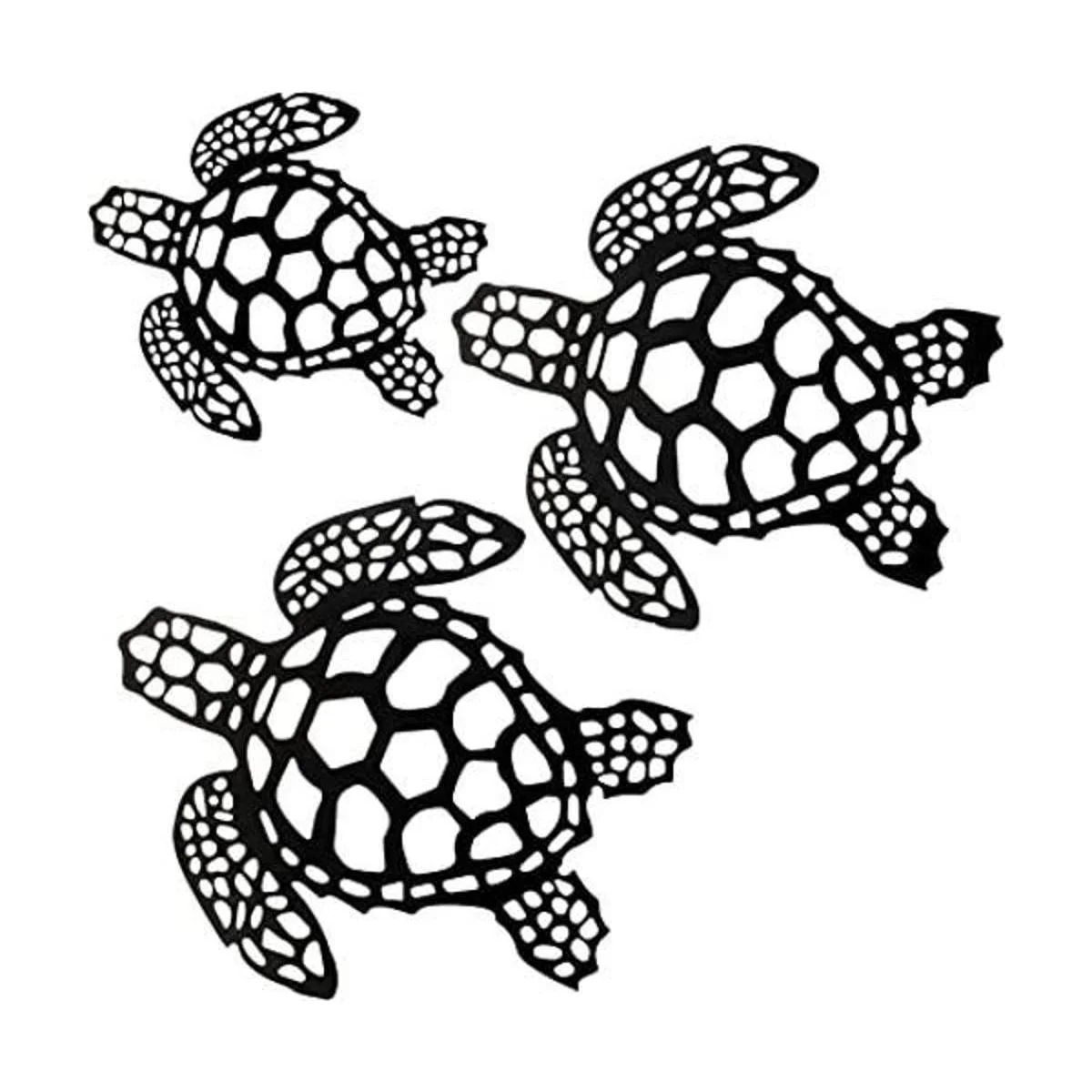 3 piezas de tortuga marina decoración de metal de tortuga_1