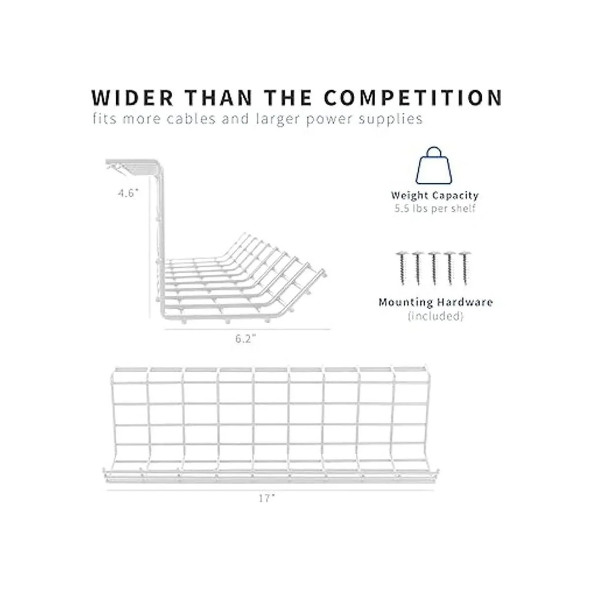 VIVO Estante de alambre de gestión de cables de hierro_4