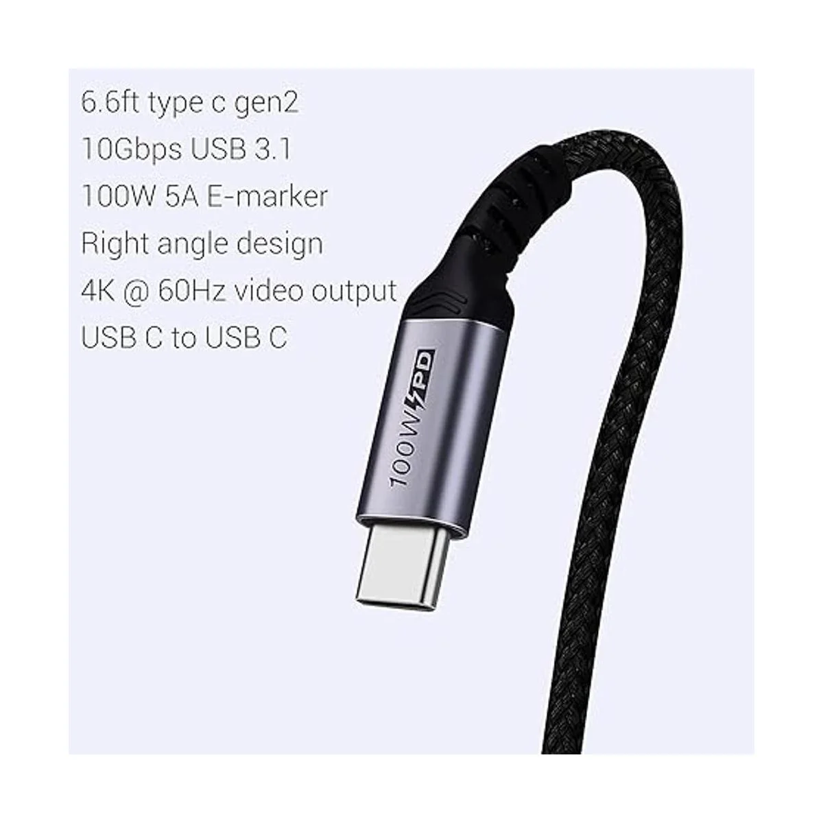 SUMPK Cable USB C a USB C de 100 W paquete de 2 unidades_6