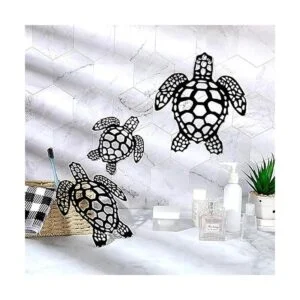 3 piezas de tortuga marina decoración de metal de tortuga_6
