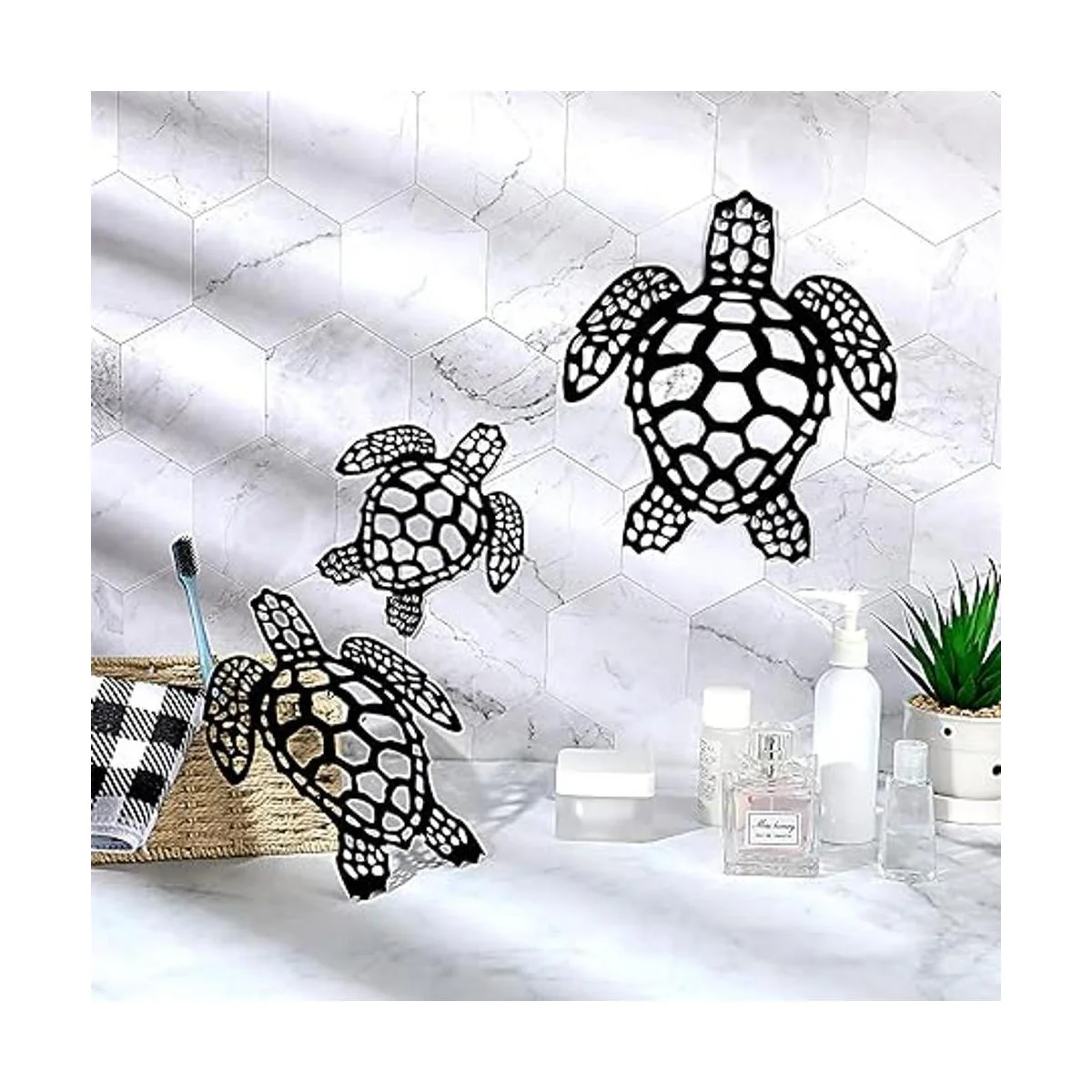 3 piezas de tortuga marina decoración de metal de tortuga_6