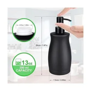 LALA DOLCE Dispensador de jabón negro mate para encimera_4