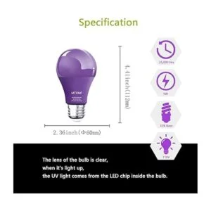 MFXMF Paquete de 4 bombillas LED negras A19 10 W_3